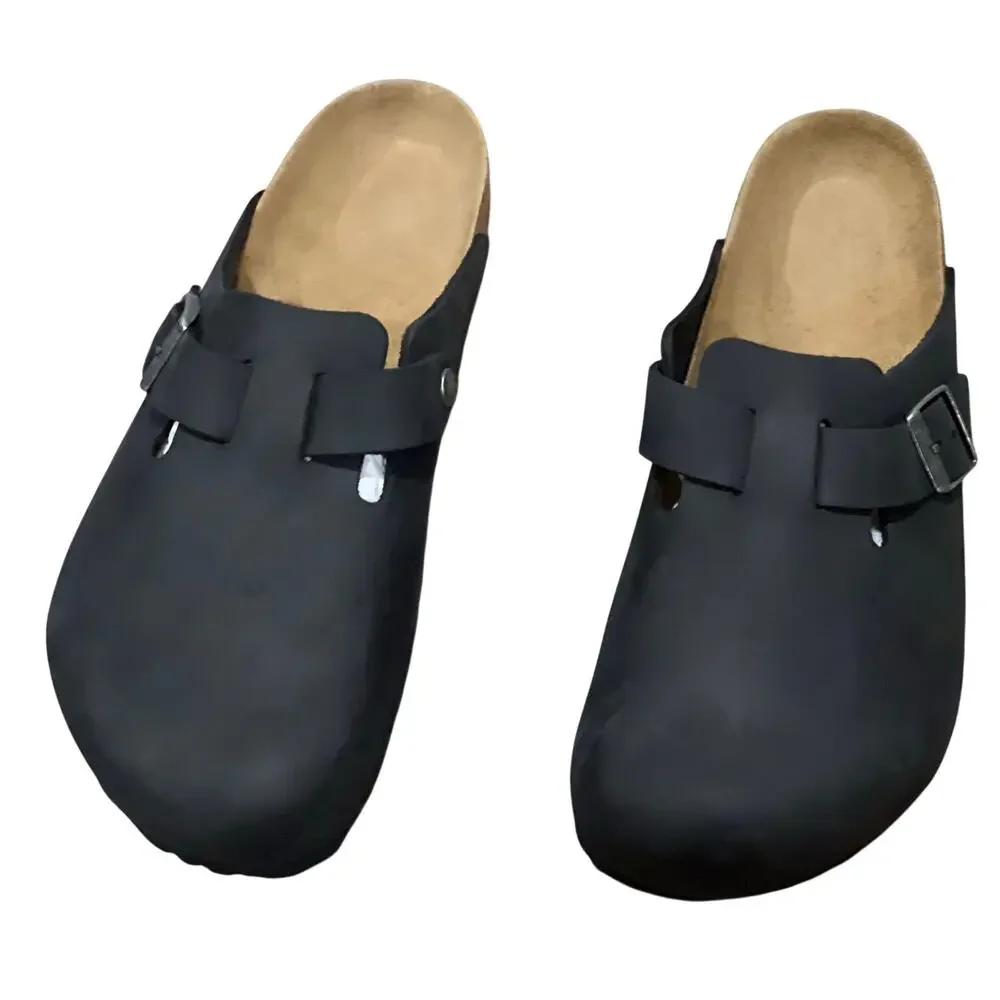 Birkenstock® Boston Men's Clogs In Oiled leather Leather Black US Size 10 NWOB